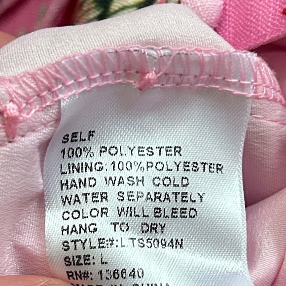 L'ATISTE Pink Ombre Green Floral Butterfly Zip Up Puff Sleeve Top NWT Size Large - Picture 8 of 12